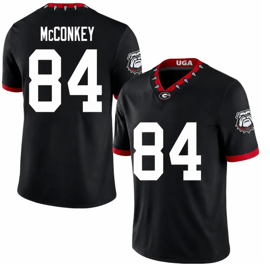 Unisex Men’s Black #84 McCONKEY Football Jersey, Classic Game Day BullDogs Jersey, Short Sleeve Athletic Top, Georgia College Inspired Fan Outfit, Casual Streetwear Gift for Men