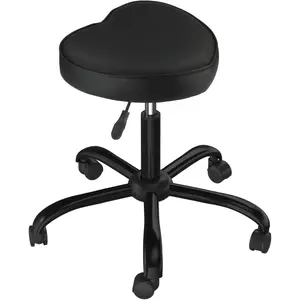 OmySalon Rolling Stool with Wheels, Hydraulic Massage Chair, Heart-Shaped Adjustable Salon Stool, Swivel Stools for Hair Stylist, Vanity SPA, Bar, Barber, Home Office, Tattoo