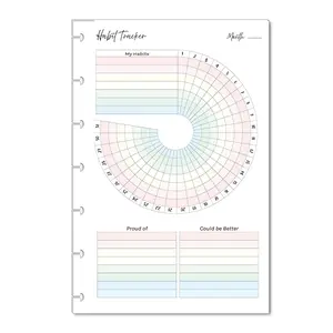 Color Habit Tracker Inserts for Discbound Planners Resolution Tracker, Habit Log, Habit Planner Fits Happy Planners TUL Staples ARC Notebook Levenger Circa NOTIQ Marta Stewart