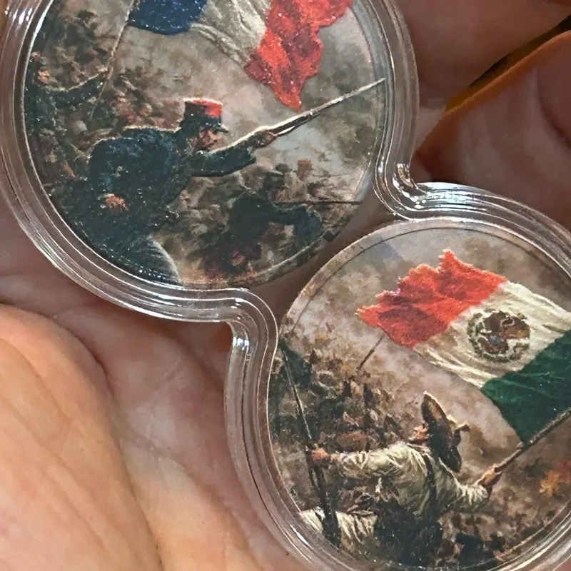 Battle of Puebla Cinco de Mayo Infinity Pair – 2 x 1 oz Colorized Copper (New in Infinity Capsule)