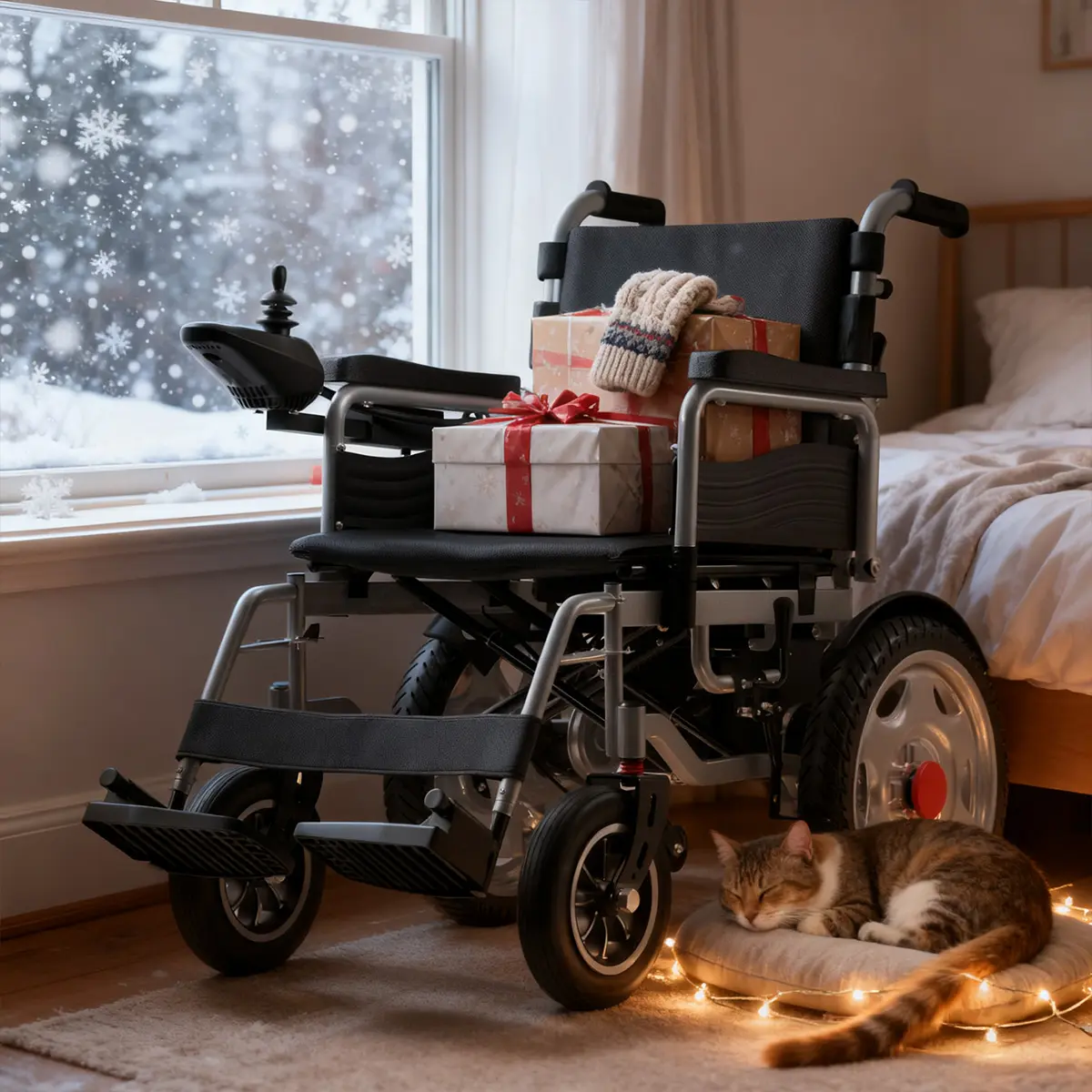HOMYKING Comfortable Motorized Functional Electric Wheelchair for Elderly - Solid Build, Automatic Obstacle Avoidance, 15 km Mileage, Left-Right Hand Switchable, Foldable Healthcare Equipment, User-Friendly Smart Controller, Fathersdaygift, Hand Switches,