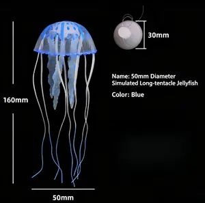 Lifelike Silicone Jellyfish Ornament, Odorless Eco-Friendly Craft Decor, Practical Fish Tank Interior Landscape Accessory