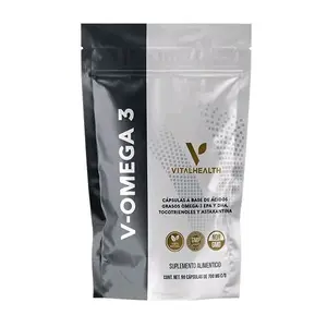 Vital Health V-Omega 3 Natural Supplement - Heart, Brain, Eye Support - Non-GMO Good Manufacturing Practice Certified Dietary Supplement