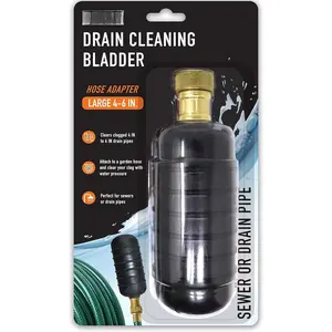 Hydro  Drain Cleaning Bladder - Fits 4" to 6" Drain Pipes - Unclogs Stubborn Blockages in Bathroom Sinks, Shower Drains, Bathtubs, Plumbing Pipes