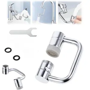 1440° Rotatable Faucet Aerator Extension - for Effortless, All-Angle Control, Rotating Swivel Faucet Aerator Extender, Kitchen Bathroom Sink Faucets Sprayer Attachment with 2 Mode Splash, Rotatable Rotary Faucet(1PC)