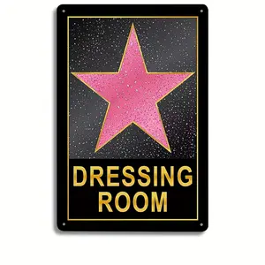 1pc Alumium Metal Sign, Dressing Room Decor Pink Star Posters For Downtown Girl Room Decor, Room Decor, Cute Room Decor, Coquette Room Decor, 12*8 Inches/ 30*20cm