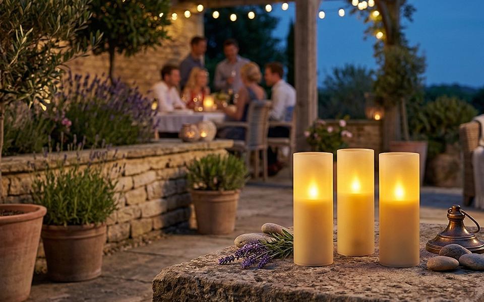 Flashing Flame-Free Color-Changing Candles, 2-Pack，LED Pillar Candles with Remote Control and Timer，Features Realistic 3D Wicks; Ideal for Home Decor, Wedding Table Decorations, Indoor and Outdoor Decor, Porches, Cafes