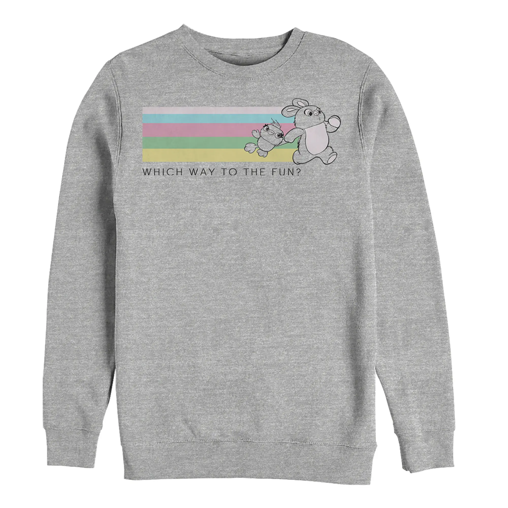 Men's Toy Story Ducky & Bunny Cotton Sweatshirt, All Seasons Casual Style, Cold Wash Care, Check Size Charts