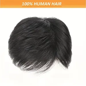 New 2025 Arrivals [Natural-Looking Hair Topper] Natural-Looking Men's Hair Topper - Lightweight, BreathHairpiece for Receding Hairline, Thin Hair & Hair Loss |   Black, Easy to Style with Existing Hair - Ideal for Sports, Everyday & Special Events - Suitf