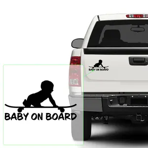 baby on skate board Vinyl Decal Sticker for Car, Laptop, Tumbler and More. # 299
