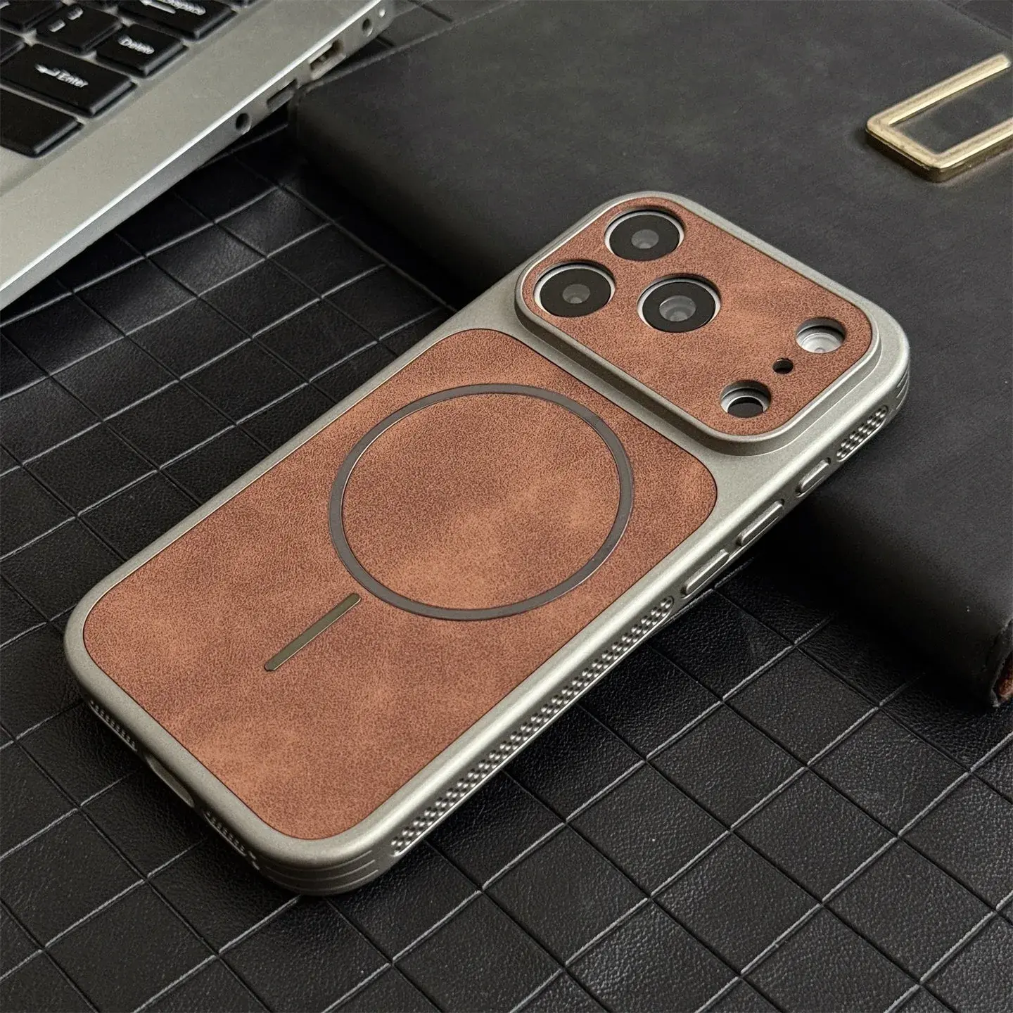 Luxury Matte Heat Dissipation Leather For Magsafe Magnetic Wireless Charge Case For iPhone 18 17 16 15 14  13 Shockproof Cover