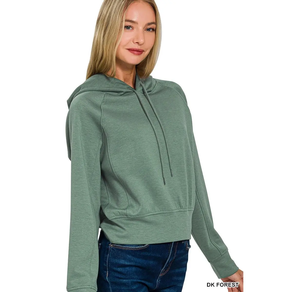 Zenana Drawstring Scuba Hoodie