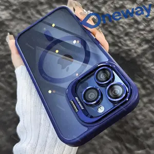 【Premium Metal & TPU Hybrid】MagSafe Magnetic Acrylic Hard Clear Case for iPhone 17 16 15 Pro Max 17 Air Plus 14 13 12  5 Universal Colors The Ultimate 2300 Magnetic Phone Case | Metal Camera Armor & Matte TPU | Never Drop Your Phone Again