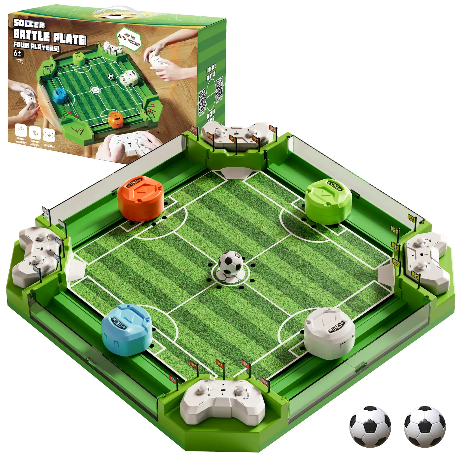 Mini Foosball Table Soccer Board Game with Game Controller - Kids' Learning Toy for 3-12 Year Old Boys, Family Leisure Interactive Fun, Precise Handle Control to Exercise Hand-Eye Coordination, Indoor Playroom Party Gift