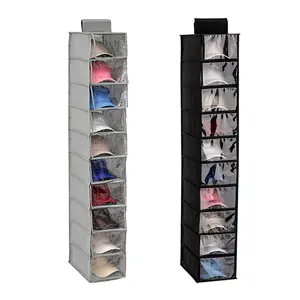 Hat Organizer Closet Hanging Hat Rack Cap Holder Closet Organizer for Baseball Storage 10 Shelf Cap Organizer with Dust Cover and Side Mesh Pockets Room Hangable