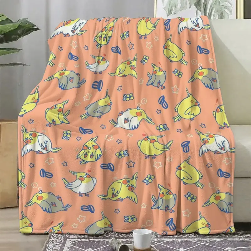 Cockatiel Bird Motif Blanket - Warm, Body-Warming Animal Artwork Throw, Colorful Animal & Character Graphic Blanket for Home Decoration, Pet Enthusiasts, Ideal Gift for Valentine's Day (summerwins), Animal Artwork Blankets, Bird Motif Blankets
