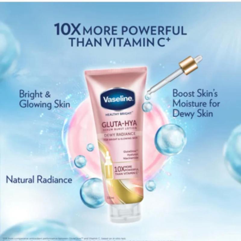 Vaselinepink Healthy Bright : 330ml Gluta-Hya Serum Burst Lotion Dewy Radiance  for NIGHT time use -Bright & Glowing Skin