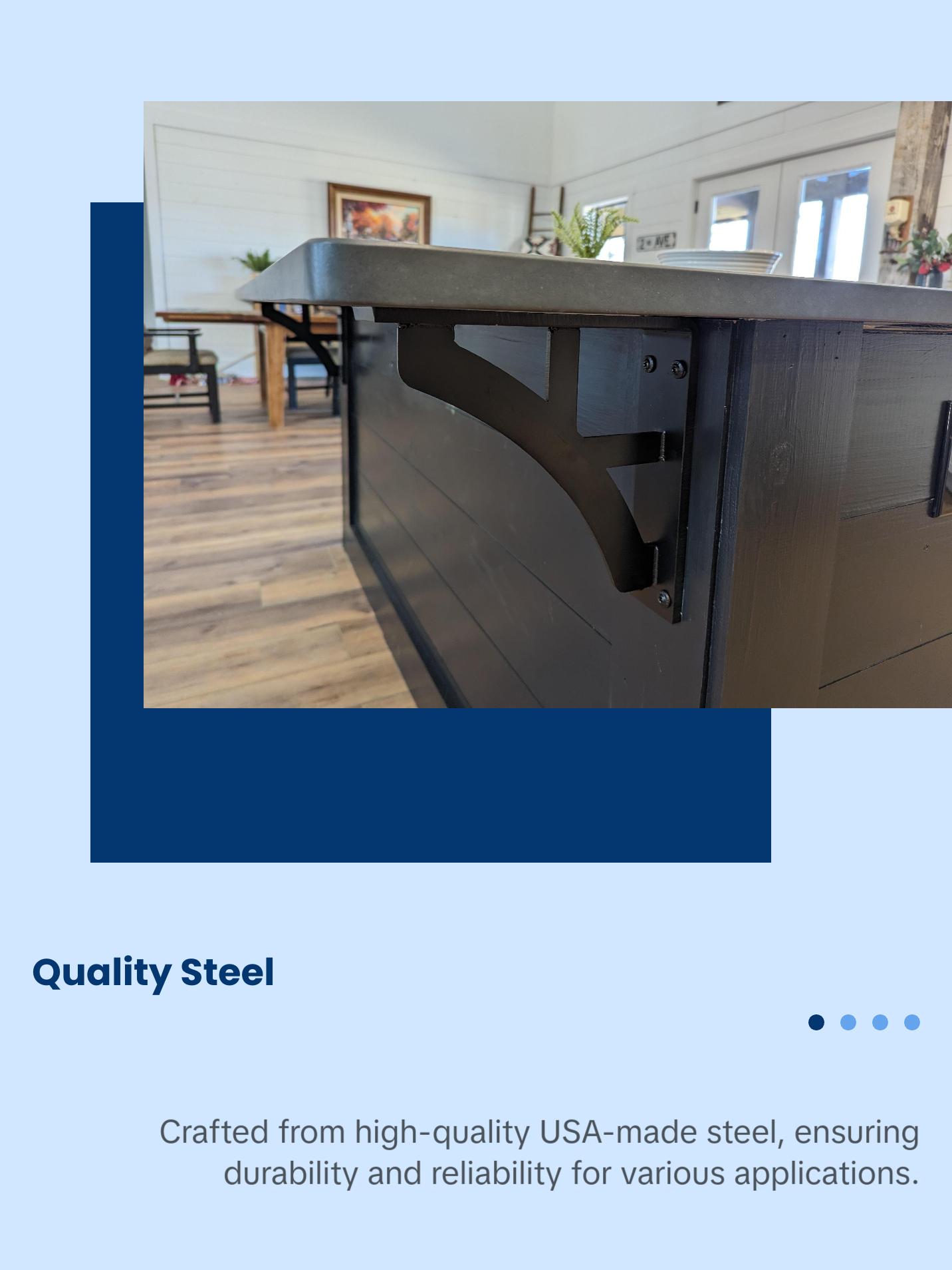 Iron Support Bracket for Counters, Shelves or Mantles