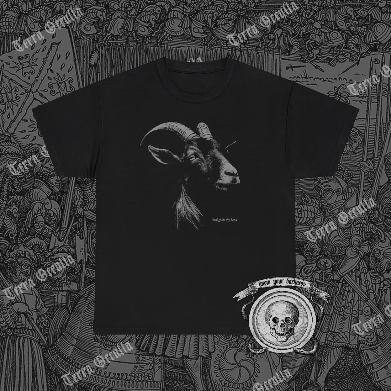 I Will Guide Thy Hand, Black Phillip Shirt, Live Deliciously Shirt, Occult Goat Shirt, The VVitch T-Shirt, Satanic Shirt, Folk
