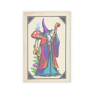 Mushroom Wizard Tarot Card Kiss-Cut Stickers
