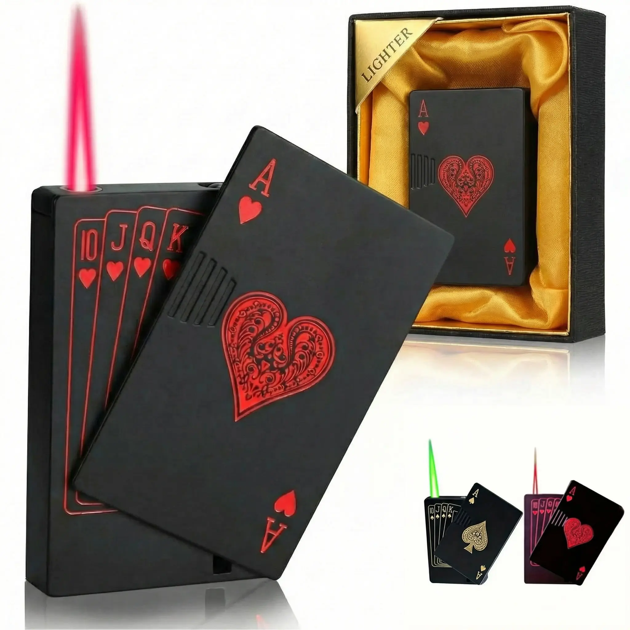 Refillable Electronic Cool Windproof Jet Torch Lighter - No Flame, No Gas, Matte Black, with Accessories, Ideal for Candle Lovers, Poker Enthusiasts, Heart-Styled Collectibles Gift for Father's Day (Self-Inflation Required for First Use, Includes Box)