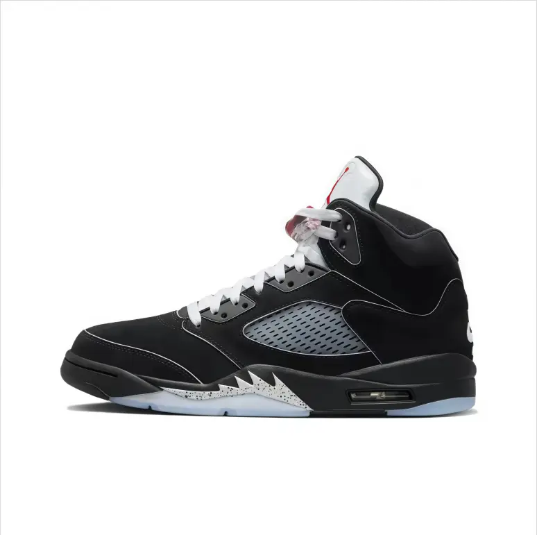 High top basketball sneakers black nubuck upper grey mesh panel white speckled midsole translucent icy outsole retro ankle support cushioned air unit street fashion unisex sport footwear