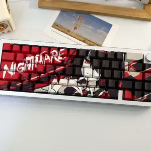 138 Key  Tsundere Girl Pbt Keycaps, Cherry Style Side-Printed Semi-Transparent, Dye Sublimation, Compatible with Mx Axes, Fits 61/64/68/87/96/104/108 Keyboards
