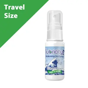 Lubricity Xtra Moisturizing Oral Spray Mint 0.5 fl oz Travel Size Alcohol Sugar Gluten Free Vegan Friendly Oral Health Solution