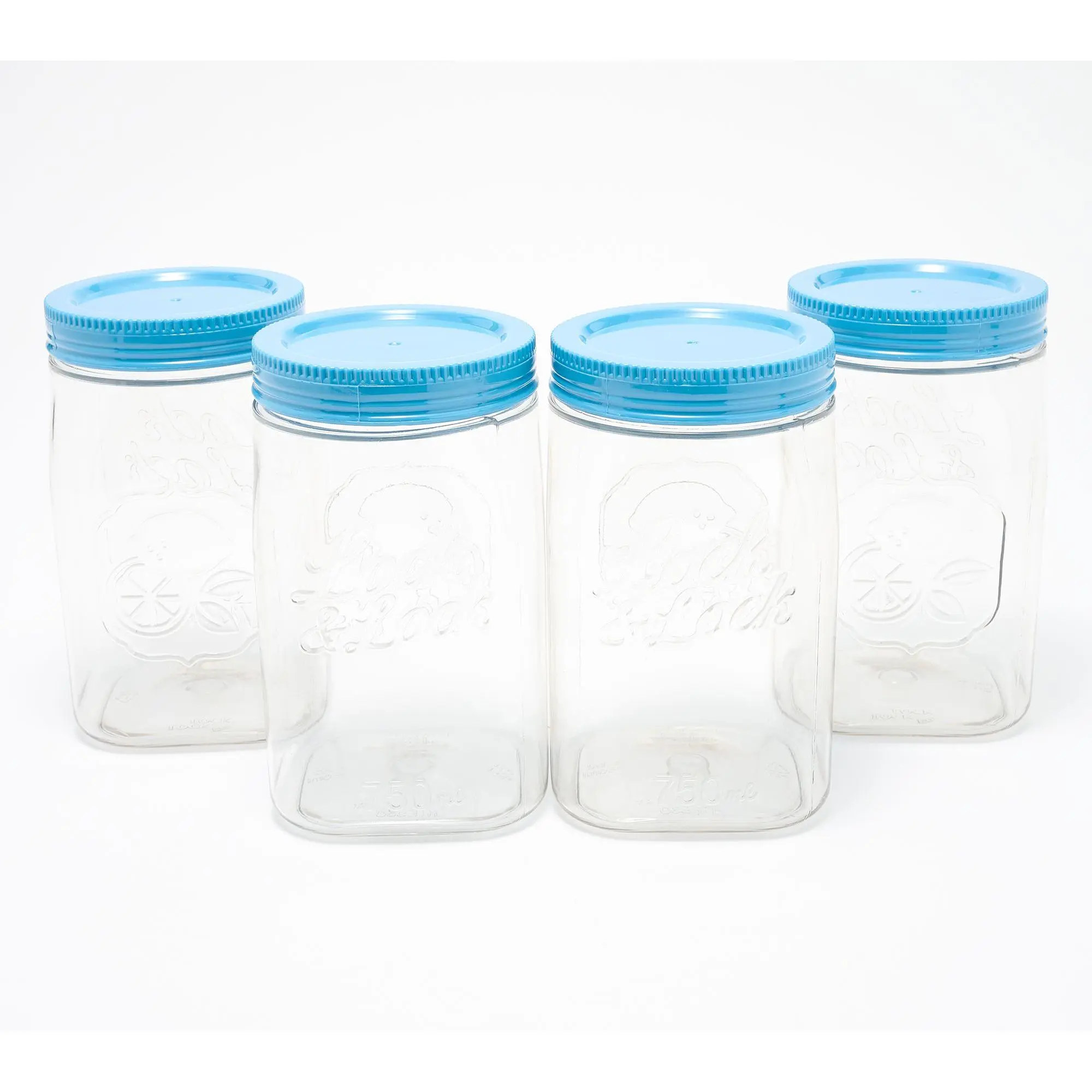 LocknLock Set of (4) 3-Cup Twist Lid Mason Jar Canisters