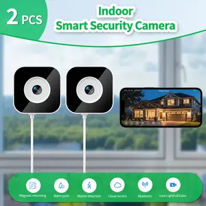 200MP Window Cam 2-Pack | Smart AI Detection Indoor Camera, Full-Color Night Vision & Two-Way Audio, 24/7 Continuous Recording, Cloud or SD Card Storage – Simple Setup for Home Security & Yard Monitoring