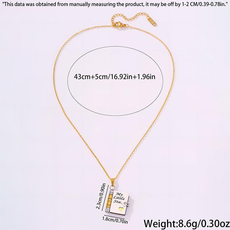 For Daughter the "My Little Star" book-shaped necklace - an excellent gift choice for the graduation season. Crafted from rust-resistant 316 stainless steel, it is a meaningful graduation gift for your daughter