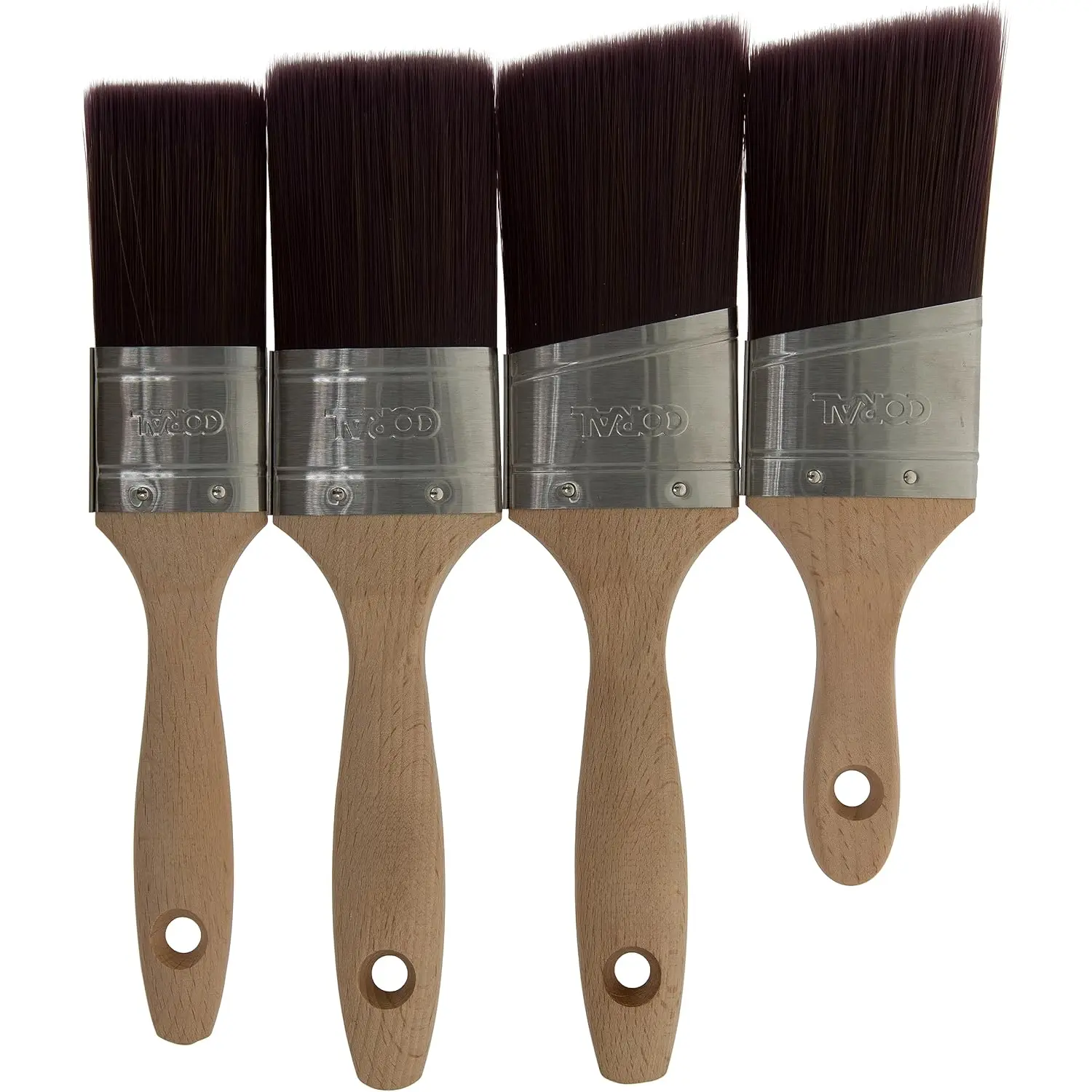 Aspire -Brush Professional Ultra Smooth Silk Tip FSC, 4 count Pack, 1.5", 2", 2" Angled, 2" Angled Stubby, Oval Straight Set, 31748