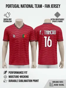 2026 Portugal National Team Soccer Jersey, Breathable Mesh Football T-Shirt, Quick-Dry Moisture-Wicking, Advanced Technical Knit Support Gear, Striped Soccer Shirt