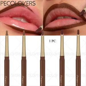 1Pc Creamy Lip Liner Singles, Full Color Lip Pencil, Delicate Lip Definer, Portable Beauty Pen For Travel And Casual Looks, Nude Pink And Brick Red, Lip Makeup Product, Cosmetic