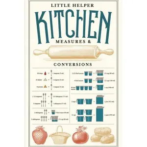 Easter Decor Tin Sign Country Kitchen Conversion Chart Kitchen Art Print Kitchen Decor Chef Art Cooking Knowhow Kitchen Fork and Spoon Wall Art Mothers Day Metal Signs Wall Decor 8x12 in