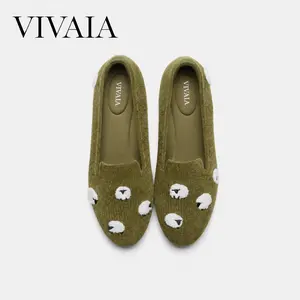 VIVAIA Women's Round-Toe Embroidered Loafers, Wide Toe Box With Herbal Arch Support Insole Classic Loafer, Padding Elegant Work,Casual Walking (Audrey) SpringStatements, SpringFresh summerwins
