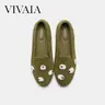 VIVAIA Women’s Eco-Friendly Update Round-Toe Embroidered Slip-On Loafers, Wide Toe Box Chic Flats with Arch Support, Walking Shoes for Daily Wear (Audrey)