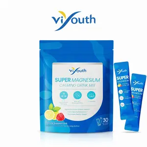 Viyouth 3-in-1 Magnesium Powder Healthcare Vitamin Supplement Drink Mix - Advanced Stress & Sleep Formula with L-Theanine, Turmeric, Probiotics, KSM-66 Ashwagandha, GABA to Support Cortisol Levels, Relaxation, Restorative Sleep - 30 Servings