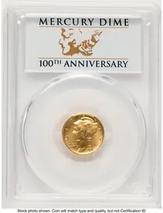 Modern Bullion Coins (2016-W 10C Mercury Dime 100th Anniversary Gold Centennial  FS 100th Anniversary)