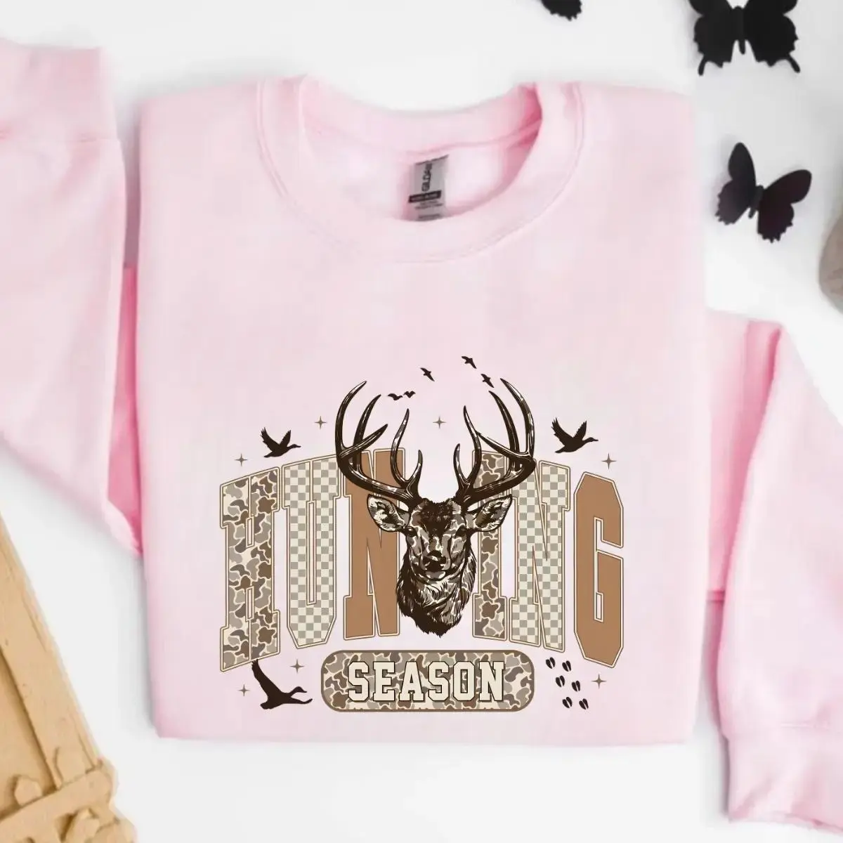 Hunting Season Sweatshirt, Vintage Deer Camo Buck Crewneck for Women, Country Hunter Deer Hunting Fall Sweatshirt, Gift for Him Her