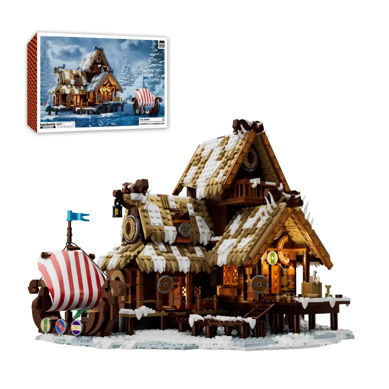 Icehorn Longhouse Model, Ideas Collectors Movie Building Blocks Set, 1694pcs creative Street Scene Home Decoration Model, Home Decor and Gifts for Christmas/ Birthday/ Halloween/ New Year