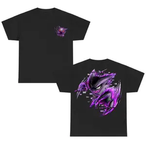 Retro 90s Gengar Ghost T-Shirt – Lavender Town Icon, Stylish Vintage Design, Heavyweight Unisex Cotton, Ideal Gift for Anime Enthusiasts and Manga Fans