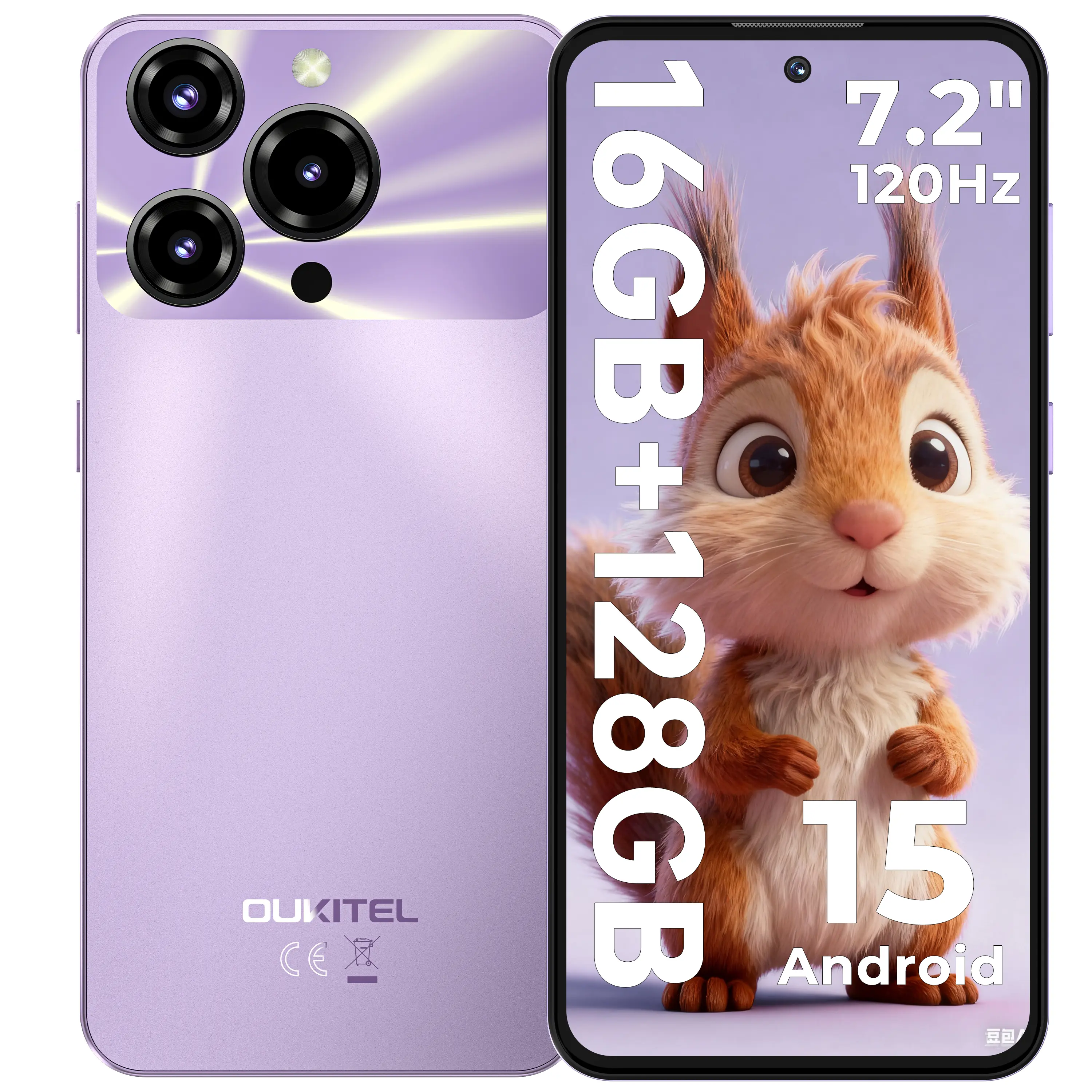 OUKITEL C69 Cell Phone Unlocked，7.2''HD + 120Hz Display，24GB(8+