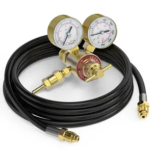 YESWELDER Argon CO2 Regulator with 8.2ft Hose | 0-4000 PSI Gas Pressure Gauges for MIG & TIG Welding | CGA580 Inlet Connection