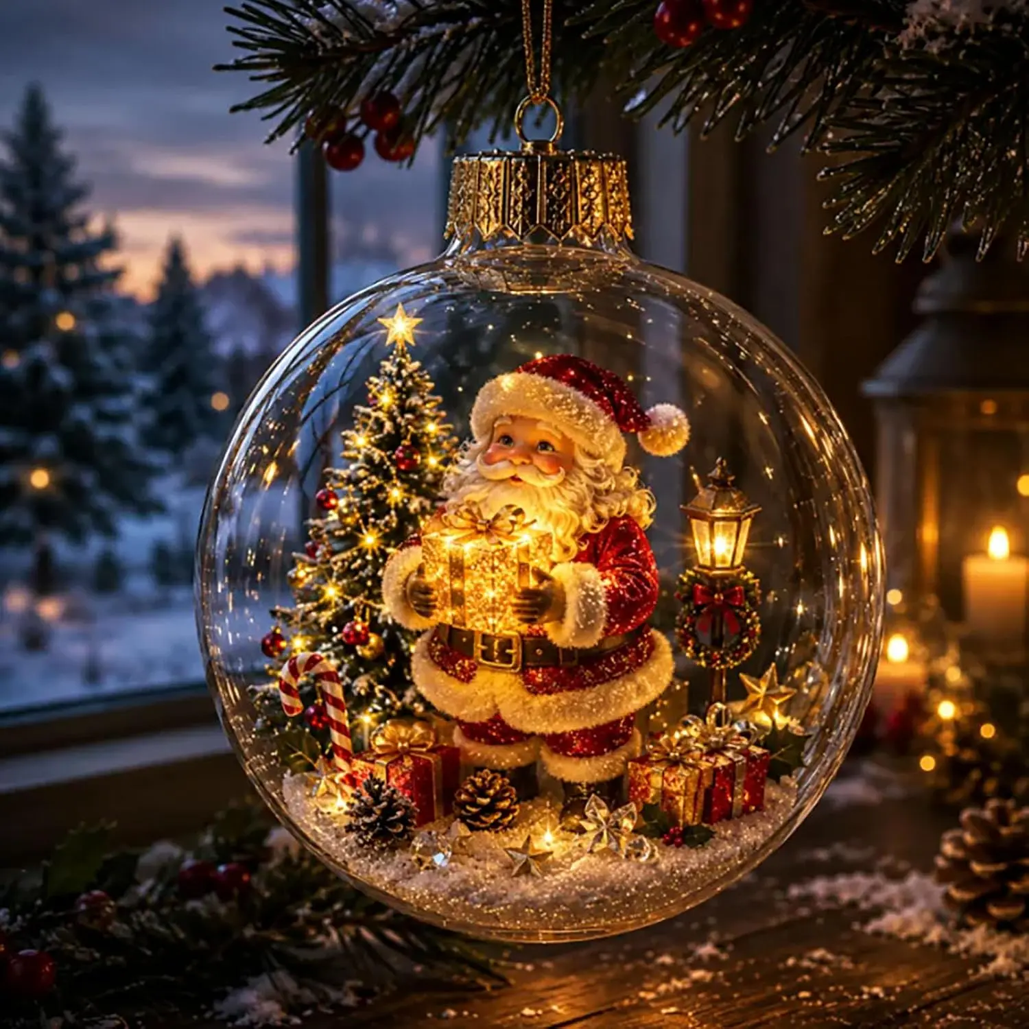 8CM Christmas Story Ornament - Mini Holiday Scene Festive Keepsake Gift for Home Christmas Party Decorations