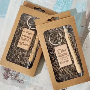 Custom Engraved Wood Pen and Keychain Set - Personalized Fashion Accessory Party Favors, Festive Event Mementos
