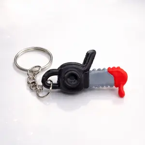 Bloody Chainsaw Keychain - 3D Printed Halloween Horror Charm, Creepy Slasher Bag Accessory, Gift for Horror Fans, Lightweight & Durable, Perfect for Spooky Season