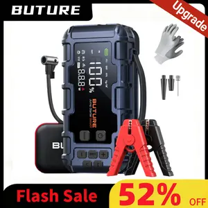 Buture 10-in-1 Portable Car Battery ultra-safe Jump Starter with Air Compressor 8000A 160PSI 45W Charger, Jump Starter Jump Box (All Gas 14L Diesel), Car Battery Jumper Starter Portable Jumper Cables, Gloves, Lights,Christmas,gift