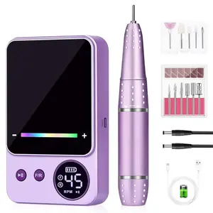 Electric Nail Drill Professional 45000RPM, Portable Smart Touch Display Electric Nail File, 4000mAh Rechargeable Nail Drill Kit for Remover Acrylic & Gel Nails Manicure for Salon Home