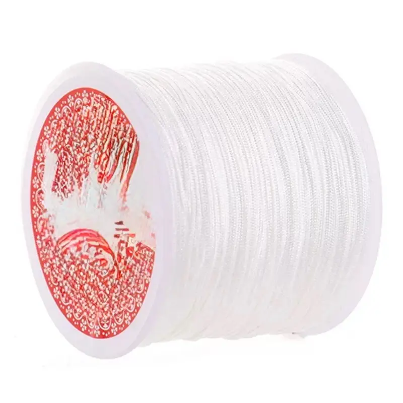 K87. White Nylon Cords 50 meters 2 Rolls